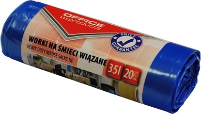 Attēls no Office Products Worki na mieci wizane OFFICE PRODUCTS, premium (LDHD), 35L, 20szt., niebieskie