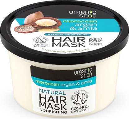 Изображение Organic Shop Odżywcza maseczka do włosów Argan & Amla 250 ml