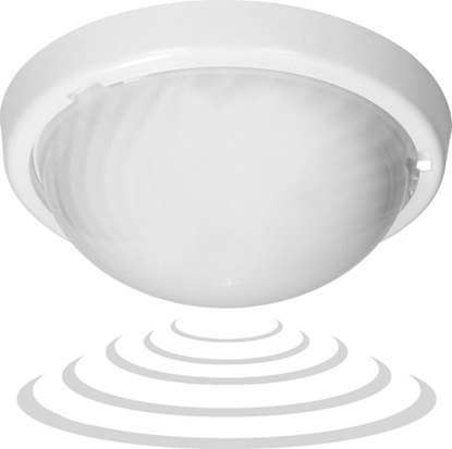 Picture of Orno 7070T/MAT-ALFA/MS/PL, oprawa owietleniowa z mikrofalowym czujnikiem ruchu, 75W, E27, IP44, IK10, poliwglan mleczny