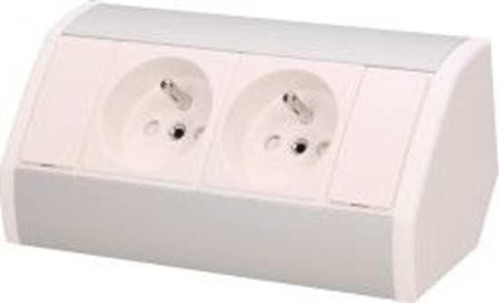 Picture of Orno Gniazdo meblowe 2x2P+Z, biao-srebrne