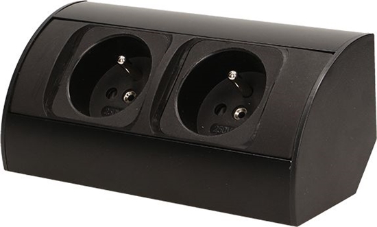 Picture of Orno Gniazdo meblowe bez wycznika, 2x2P+Z, czarne