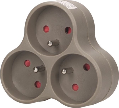 Picture of Orno Rozganik wtyczkowy 3-gniazda z/u szary OR-AE-13134/G