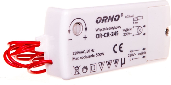 Изображение Orno Wcznik dotykowy 500W 230V IP20 biay (OR-CR-245)