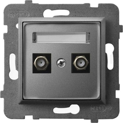 Picture of Ospel ARIA Gniazdo antenowe typu F podwójne szary mat GPA-2UF/m/70