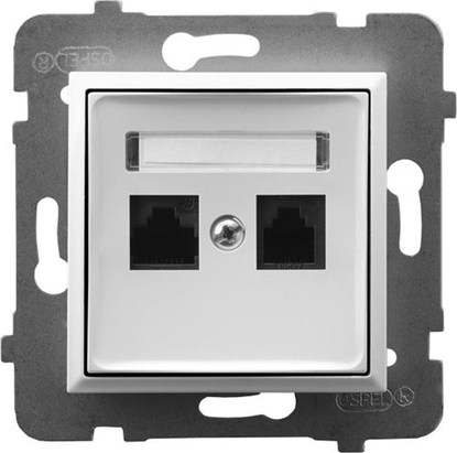 Picture of Ospel ARIA Gniazdo komputerowe podwójne, kat. 5e MMC biay GPK-2U/K/m/00