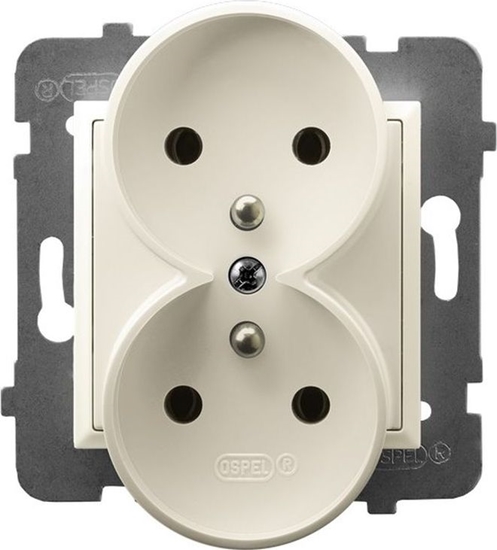 Picture of Ospel ARIA Gniazdo podwójne z/u ecru GP-2URZ/m/27