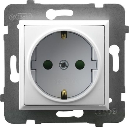 Picture of Ospel ARIA Gniazdo pojedyncze z/u z przesonami torów prdowych biay GP-1USP/m/00