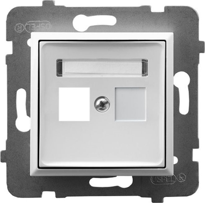 Picture of Ospel ARIA Obudowa gniazda pojedynczego typu Keystone prosta biay GPK-1U/p/00