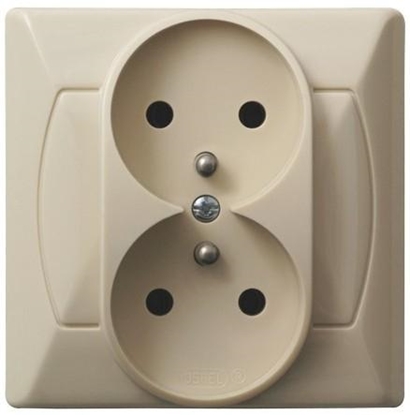 Picture of Ospel Gniazdko Akcent GP-2AZ/00 podwójne z uziemieniem be (GP-2AZ/01)