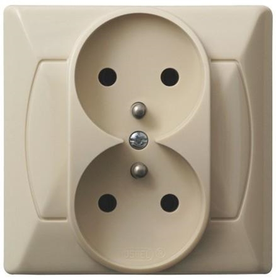 Picture of Ospel Gniazdko Akcent GP-2AZ/00 podwójne z uziemieniem be (GP-2AZ/01)