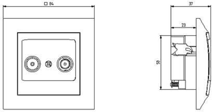 Attēls no Ospel Gniazdo antenowe Impresja RTV kocowe ecru (GPA-YK/m/27)