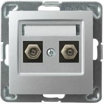 Attēls no Ospel Gniazdo antenowe Impresja typu F podwójne srebrny (GPA-2YF/m/18)