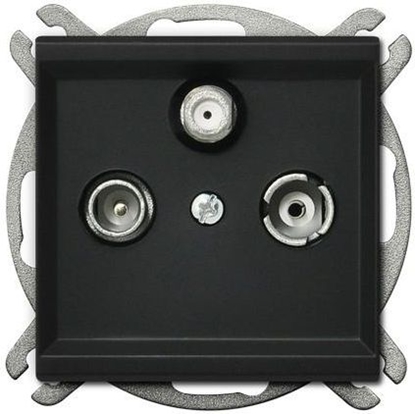 Attēls no Ospel Gniazdo antenowe Sonata RTV-SAT przelotowe czarny metalik (GPA-RSP/m/33)