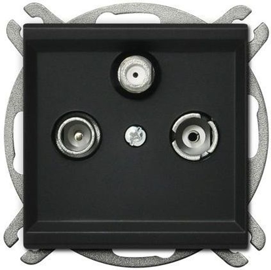 Picture of Ospel Gniazdo antenowe Sonata RTV-SAT przelotowe czarny metalik (GPA-RSP/m/33)