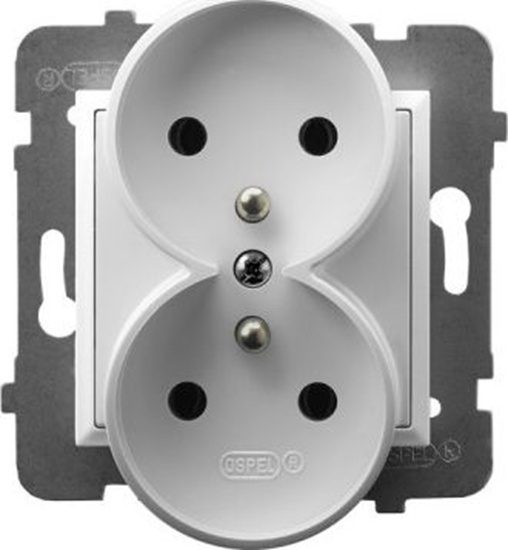 Изображение Ospel Gniazdo Aria podwójne z/u biay (GP-2URZ/m/00)