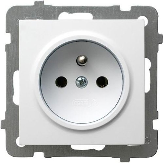 Picture of Ospel Gniazdo AS pojedyncze z uziemieniem biae (GP-1GZ/m/00)