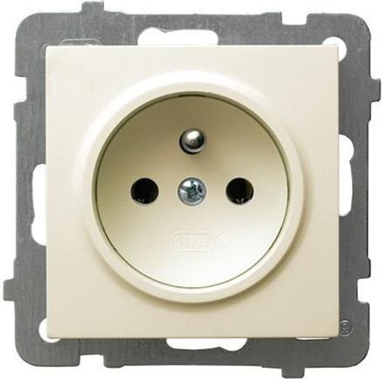 Picture of Ospel Gniazdo AS pojedyncze z uziemieniem ecru (GP-1GZ/m/27)