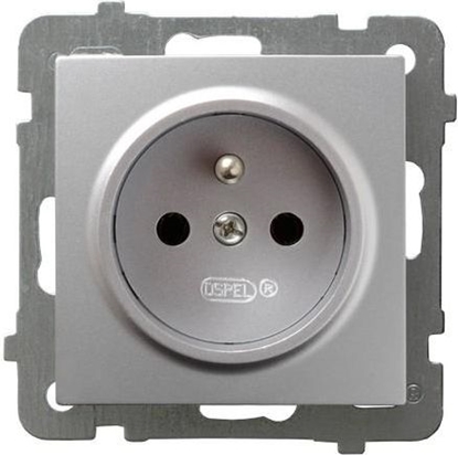 Picture of Ospel Gniazdo AS pojedyncze z uziemieniem srebrne (GP-1GZ/m/18)