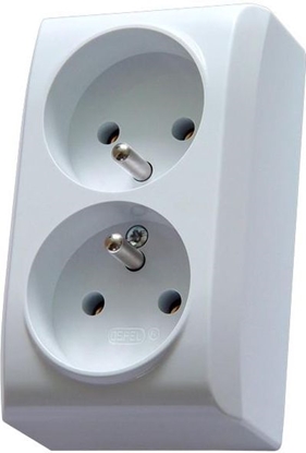 Picture of Ospel Gniazdo BIS podwójne natynkowe z uziemieniem IP20 biae (GN-2BZ/00)