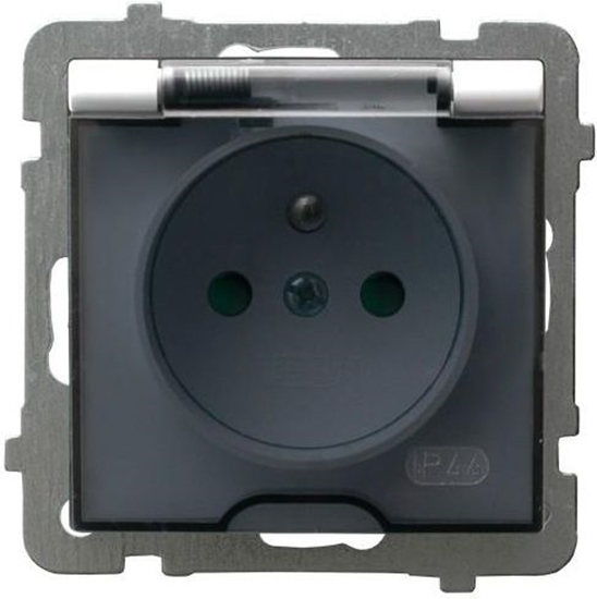 Picture of Ospel Gniazdo bryzgoszczelne z uziemieniem IP-44 z przesonami torów prdowych biae wieczko przezroczyste (GPH-1GZP/m/00/d)