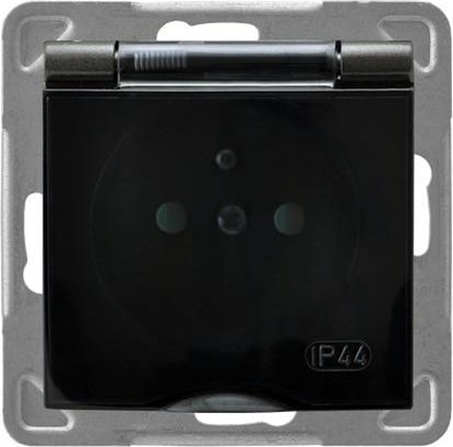 Picture of Ospel Gniazdo Impresja bryzgoszczelne z uziemieniem i przesonami antracyt (GPH-1YZP/m/50/d)