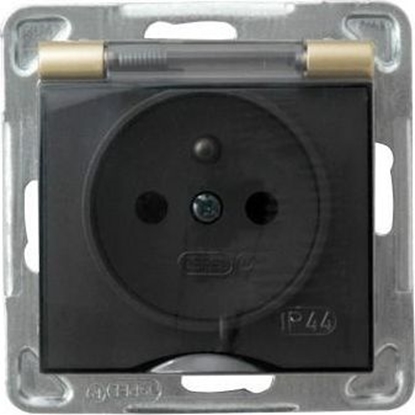 Picture of Ospel Gniazdo Impresja bryzgoszczelne z uziemieniem IP-44 zoty metalik wieczko dymne (GPH-1YZ/m/28/d)