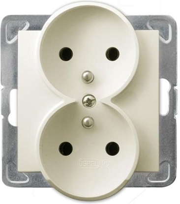 Picture of Ospel Gniazdo Impresja podwójne z uziemieniem ecru (GP-2YRZ/m/27)