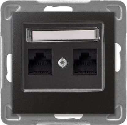 Picture of Ospel Gniazdo komputerowe Impresja podwójne kat. 5e antracyt (GPK-2Y/K/m/50)