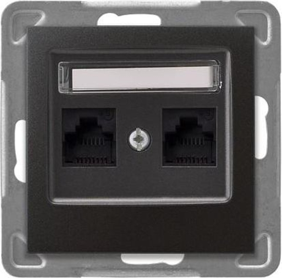 Picture of Ospel Gniazdo komputerowe Impresja podwójne kat. 5e antracyt (GPK-2Y/K/m/50)