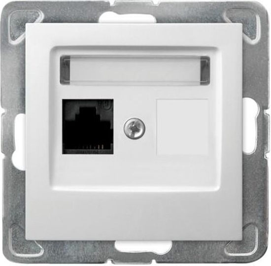 Picture of Ospel Gniazdo komputerowe Impresja pojedyncze RJ45 5e biae (GPK-1Y/K/m/00)