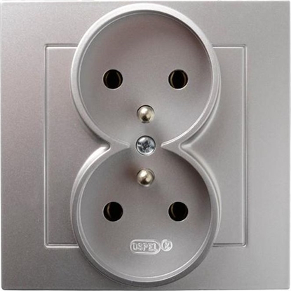 Picture of Ospel Gniazdo Podwójne Z/U KPL Srebrne AS OSPEL