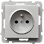 Attēls no Ospel Gniazdo pojedyncze Sonata srebro mat z/u 16A IP20 z przesonami (GP-1RZP/m/38)
