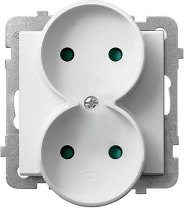 Picture of Ospel Gniazdo Sonata podwójne z przesonami torów prdowych biae (GP-2RRP/m/00)