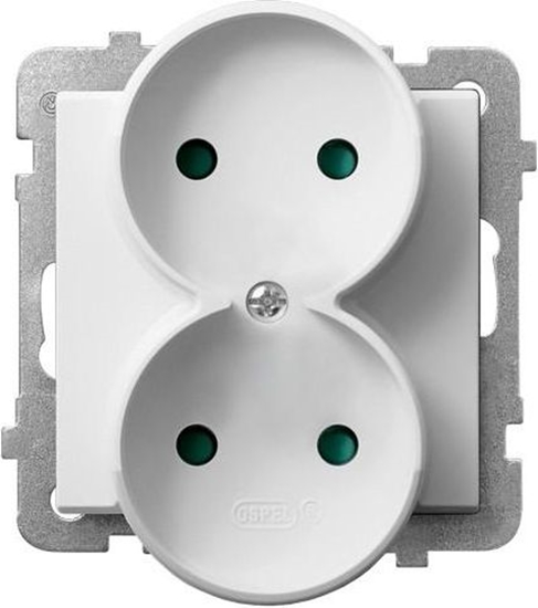 Picture of Ospel Gniazdo Sonata podwójne z przesonami torów prdowych biae (GP-2RRP/m/00)