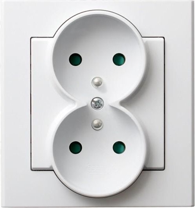 Attēls no Ospel Gniazdo Sonata podwójne z uziemieniem i przesonami biae (GP-2RZP/00)