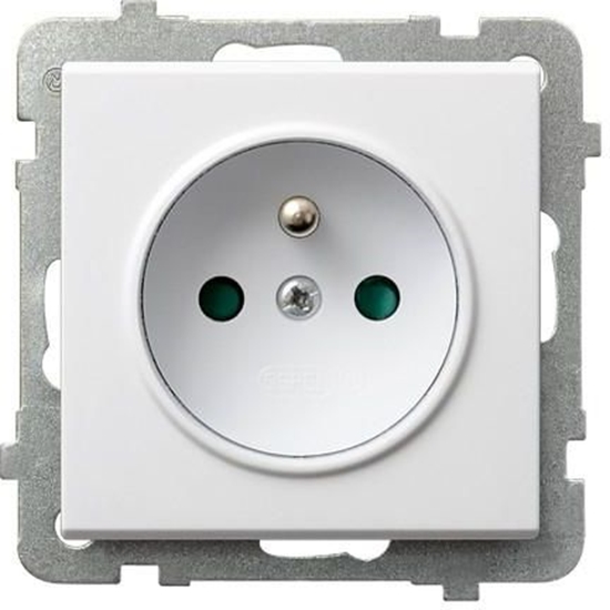 Picture of Ospel Gniazdo Sonata pojedyncze z uziemieniem i przesonami biae (GP-1RZP/m/00)