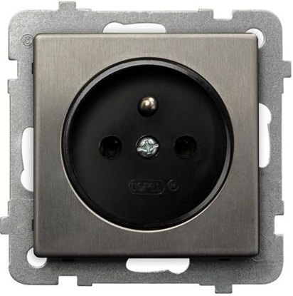 Attēls no Ospel Gniazdo Sonata pojedyncze z uziemieniem stal inox (GP-1RMZ/m/37)