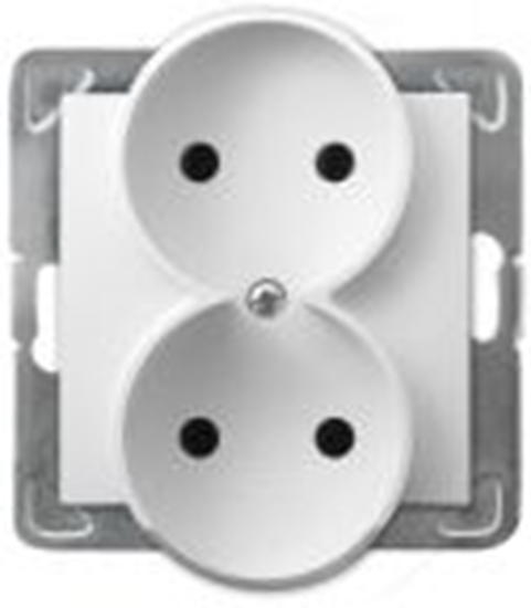 Изображение Ospel Impresja modu biay gniazdo 2X B/U ZACISKI RUBOWE 16A 250V (GP-2YR/M/00)