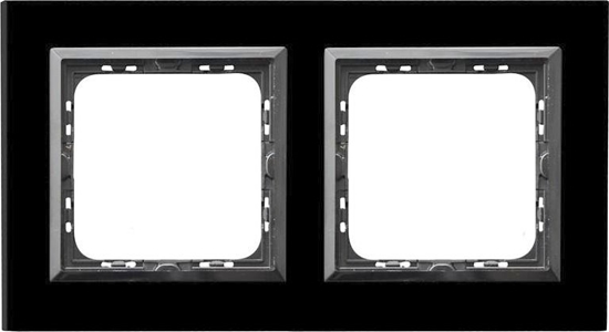 Изображение Ospel IMPRESJA Ramka podwójna czarne szko R-2YGC/32/25