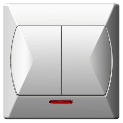 Изображение Ospel cznik dwugrupowy wiecznikowy z podwietleniem pomaraczowym AKCENT P-2AS/00