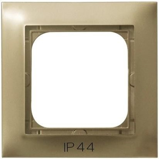 Изображение Ospel Ramka pojedyncza Impresja do czników IP-44 zoty metalik (RH-1Y/28)