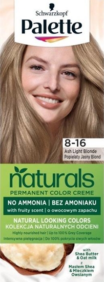 Picture of Palette PALETTE_Naturals Permanent Color Creme farba do wosów o owocowym zapachu z Masem Shea i Mleczkiem Owsianym 8-16 Popielaty Jasny Blond