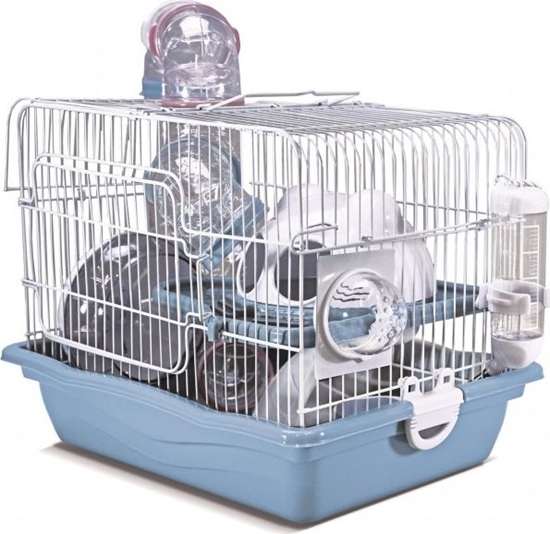 Изображение Panama Pet Klatka dla gryzoni,do czasowego pobytu 35,5x26,6x27,5 cm, biao/niebieska