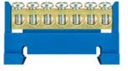 Picture of Pawbol Listwa zaciskowa niska na szyn 7-torowa niebieska TH35 (E.4023)