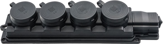 Picture of Pawbol Listwa, rozganik do przeduacza 4-gniazda z/u gumowe czarne IP44 - D.3159/4