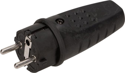 Attēls no PCE Wtyczka przenona gumowa proste 3P 16A 250V czarna IP44 OR-AE-1315