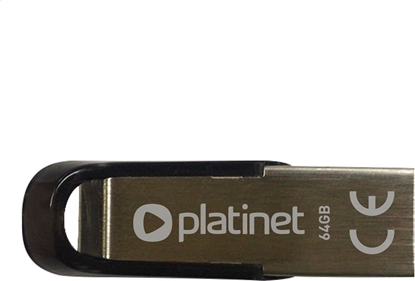 Attēls no Platinet USB Flash Drive/Pen Drive 64GB, Micro UDP, USB 2.0, Waterproof, Metal, Silver/Black, USB version (most popular type), Blister