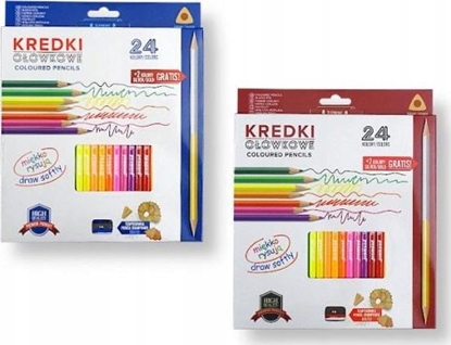 Изображение Penword Kredki oówkowe PENWORD high quality trójktne z temperówk 24+2kolory gratis Penword
