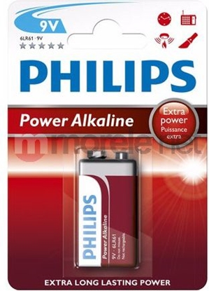 Attēls no Philips Power Alkaline 6LR61P1B/05 household battery Single-use battery 9V