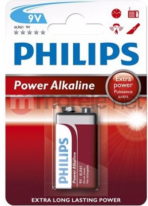 Picture of Philips Power Alkaline 6LR61P1B/05 household battery Single-use battery 9V